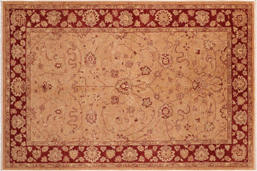 handmade Traditional Kafkaz Chobi Ziegler Brown Red Hand Knotted RECTANGLE 100% WOOL area rug 6 x 9